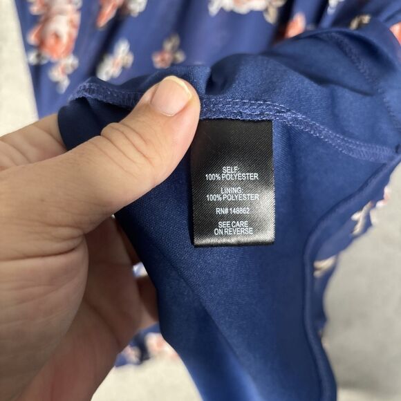 Torrid‎ Dress Women’s Plus Size 3X Blue Floral Mini Navy Blue Roses Garden Party - Picture 15 of 16